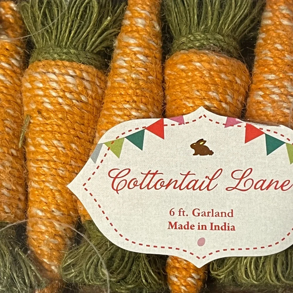 Rustic Spring Carrots Easter Garland Farmhouse Twine 6 Ft
